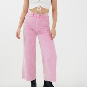 BDG High & Wide Corduroy Pant - Pink